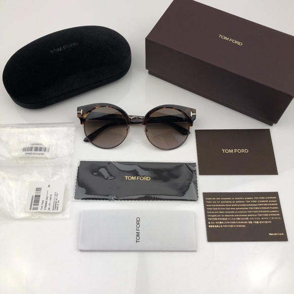 New TOM FORD Alissa Round Havana Brown Sunglasses - Picture 2 of 16
